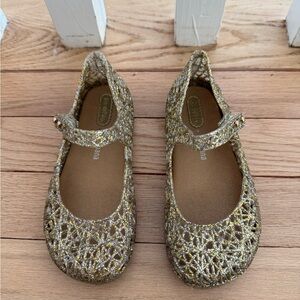 Mini Melissa Gold Glitter Jelly Shoes